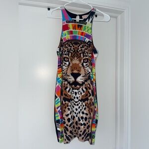 Mara Hoffman leopard face mini dress